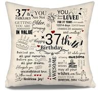 Aosumin Inspirational Cushion Cover Gift for Birthday 37 Years Old Women Men Mom Dad Wife Husband Sister Brother Cousin Colleagues Friends 37th Birthday Gift 10-100 Years Old Birthday Gift Ideas (37)
