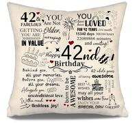 Aosumin Inspirational Cushion Cover Gift for Birthday 42 Years Old Women Men Mum Dad Wife Husband Sister Brother Cousin Colleagues Friends 42nd Birthday Gift 10-100 Years Old Gift Ideas (42)