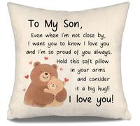 Aosumin Son Gift from Mum Dad To My Son Cushion Cover Even When I'm Not Close By I Want You to Know I Love You And I'm Proud of You Always Birthday Graduation Farewell Gift(son)