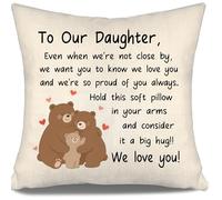 Aosumin To Our Daughter Cushion Cover Even When We'are Not Close By We Want You to Know We Love You And We're So Proud of You Always Daughter Gift from Mum Dad Birthday (our daughter)