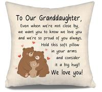 Aosumin To Our Granddaughter Even When We'are Not Close By We Want You to Know We Love You And We're So Proud of You Always Cushion Cover for Granddaughter from Grandparents Birthday