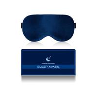Aosun Silk Sleep Mask, Eye Mask, 22Momme 100 Percent Pure Mulberry Silk Blackout Anti-Allergy Natural Silks Eye Mask with Adjustable Headband, Suitable for Men and Women (Blue)