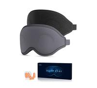 Aosun Sleep Mask, 2 Pack of Super Soft and Comfortable Eye Mask for Sleeping, 100% Blackout Sleep Aid Eye Mask for Men & Women with Adjustable Straps, Suitable for Travel, Night Sleeping, Nap