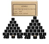 AOSWELE 48 PCS Candle Jars Bulk, 24 PCS 4 OZ & 24 PCS 8 OZ, Premium Empty Matte Black Candle Tins with Lids, Container Tin Can for Making Candles, DIY Vessel Candle Making Supplies Kit (Black)