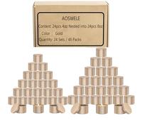 AOSWELE 48 PCS Candle Jars Bulk, 24 PCS 4 OZ & 24 PCS 8 OZ, Premium Empty Matte Gold Candle Tins with Lids, Container Tin Can for Making Candles, DIY Vessel Candle Making Supplies Kit (Gold)