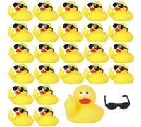 AOT 24PCS Middle Finger Rubber Duck with Sunglasses,Middle Finger Ducks for Jeeps,Rubber Ducks Jeep Ducking,Jeep Ducks for Ducking,Dashboard Decorations, Yellow
