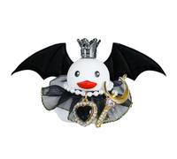 AOT Rubber Duck Car Ornaments with Black Devil Wing,Gothic Squeaky Duck with Crystal Necklace,Moon-shaped Magic Wand Ducky Car Dashboard Decorations Party Favors Ducky with Mini Crown Dress
