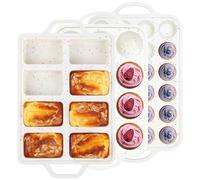 AOTASO 3 Pcs Silicone Baking Pan Set - Including 1 Pc Mini Loaf Pan, Standard Muffin Pan and Mini Muffin Pan - Silicone Cupcake Molds With Metal Reinforced Frame (Cream)