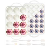 AOTASO 8 Pcs Silicone Muffin Pan Set, 12 Cup Regular and 24 Cup Mini Nonstick Muffin Tray with 6 Pcs Utensils, Silicone Muffin Pan for Baking with Metal Reinforced Frame BPA Free (8 Pcs, Cream)