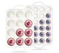 AOTASO Regular 12 Cup and Mini 24 Cup Nonstick Cupcake Pan Set Silicone Muffin Pan for Baking Silicone Cupcake Mold with Metal Reinforced Frame BPA Free (2 Pcs, Cream)