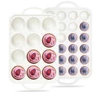 AOTASO Regular 12 Cup and Mini 24 Cup Nonstick Cupcake Pan Set Silicone Muffin Pan for Baking Silicone Cupcake Mold with Metal Reinforced Frame BPA Free (2 Pcs, Cream)