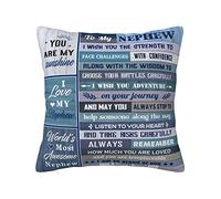 Aotbuort Nephew Gifts from Auntie, Nephew Gifts, Nephew Gifts from Aunt, Valentine's Day Gift for Nephew, Gifts for Nephew from Aunt, Birthday Gifts for Nephew, to My Nephew Pillow Cover 18 x 18 Inch