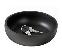Aotea Crafts 7.9" Large Key Bowl for Entryway Table Decor - Modern Concrete Sturdy Decorative Key Holder Bowl for Keys - Charcoal Black
