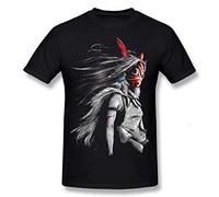 aoteman Awesome Graphic Princess Mononoke T-Shirt Cool Streetwear Custom Cotton T-Shirts_011, Black, M