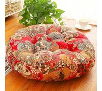 AoTengMY Boho Round Floor Pillow Cushion for Living Room - Thick Cotton Linen Tatami Seat Cushion, Ethnic Meditation Pillow Chair Pad for Yoga Reading Balcony Bedroom Bay Window (55cm,Boho H)