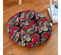 AoTengMY Boho Round Floor Pillow Cushion for Living Room - Thick Cotton Linen Tatami Seat Cushion, Ethnic Meditation Pillow Chair Pad for Yoga Reading Balcony Bedroom Bay Window (Boho F,55cm)