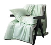 AoTengMY Cooling Blanket for Hot Sleepers - Ice Silk Comforter Only - Soft Throw Summer Air Conditioner Quilt for Single Double Bed Night Sweats Student Dorm Bedroom Gift (Green-Grey,200 * 230cm)