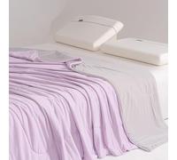 AoTengMY Cooling Blanket for Hot Sleepers - Ice Silk Comforter Only - Soft Throw Summer Air Conditioner Quilt for Single Double Bed Night Sweats Student Dorm Bedroom Gift (Light Purple,200 * 230cm)