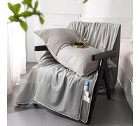 AoTengMY Cooling Blanket for Hot Sleepers - Ice Silk Comforter Only - Soft Throw Summer Air Conditioner Quilt for Single Double Bed Night Sweats Student Dorm Bedroom Gift (Grey,200 * 230cm)