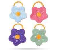 AoTengMY Floral Shape Hanging Hand Towels for Kitchen - Coral Fleece Hanging Hand Towels, Plush Microfiber Flower Embroidered Super Absorbent Quick Dry for Kitchen Bathroom (Multicolor,27x20cm)