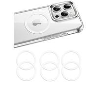 Aothey 【0.2mm Ultra-Thin】 Universal Metal Sticker, Magnetic Ring for Phone Cases & Wireless Charging, 6 Pack (White)