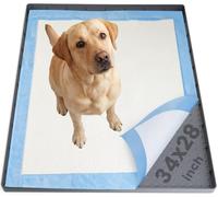 Aothey Dog Pee Pad Holder & Cat Litter Mat, L 34'' × 28'', Waterproof Floor Silicone Mat for Pets, Easy to Clean, Soft on Paws (Dark Grey)