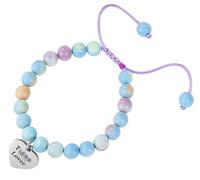 Aothey Friendship Bracelets - Birthday Gift for Women, 22 - Beaded 7mm Rainbow Natural Stone, Stretchy & Colorful. Designed with Heart & Letter, Ideal for Concert, Great for Bestie, Wife & Fans