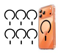 Aothey Universal Metal Ring Sticker for Phone Case,Anti-Rotation Ring, Logo-Friendly Design, Compatible with Magnetic Charger/Mount/Phone Holder Conversion Accessories (6 Black)