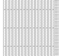 AOTHOTOP 16 Pcs 36 In Shelf Track Silver Adjustable Shelf Track System Metal Strip Standards Brackets for Storage Closet Wall Shelf Organization