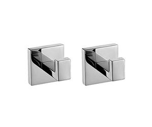 Aothpher Hand Towel Hook 2-Pack SUS304 Stainless Steel Bath Robe Hook Wall Mounted Modern Square Coat Hooks, Polished Chrome Finish