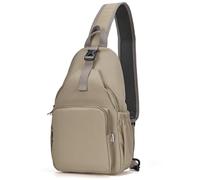 AOTIAN Crossbody Sling Backpack Women Men, Small Chest Daypack Unisex Lightweight Cross Body Sling Bag Water Resistant Shoulder Bag Anti Theft Mini Rucksack for Travel Hiking Outdoor, Khaki