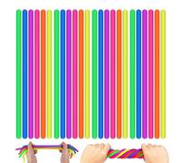 AOTISBAO 24 Pcs Stretchy Fidget Noodles String Fidget Stretchy Noodle String Toy for Kids DIY Hand-Knit Rope Stretchy String Sensory Toys for Stress Relief & Anxiety ADHD Autism