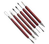 AOTISBAO 6 Pcs Clay Sculpting Modelling Tools Wax Carvers Tools Double-Ended Stainless Steel Wax Clay Sculpting Carving DIY Tools for Professional Art Crafts Clay Pottery Sculpture