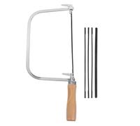 AOTISBAO Coping Saw with Wooden Handle, 30x11cm Frame, Includes 4 Replacement Blades, Adjustable Tension, Razor-Sharp Sawtooth for Woodworking and Model Making