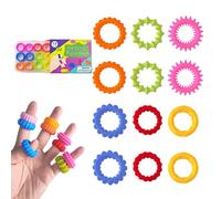 AOTISBAO Sensory Fidget Rings, 12-Pack, Anxiety Relief and Focus Toys, Multi-Colour
