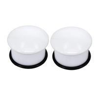 Aotiwe 1 Pair 11/16 Gauges Set, Gauges for Ears Jewelry White 18mm Round Shape with Rubber Band Acrylic