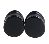 Aotiwe 1 Pair Ear Gauges for Men 5/8 Inch, Black Gauges Plugs 16mm Teardrop Shape Stone