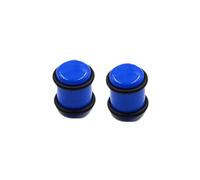 Aotiwe 1 Pair Ear Gauges Mens, 4G Gauges for Ears Blue 5mm Solid Cylinder with String Acrylic