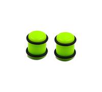 Aotiwe 1 Pair Ear Gauges Mens, 4G Gauges for Men Light Green 5mm Solid Cylinder with String Acrylic