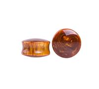Aotiwe 1 Pair Ear Gauges Mens 9/16 Inch, Ear Stretching Kit Chocolate 14mm Double Flared Tunnels and Unique Resin