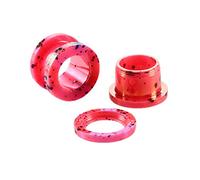 Aotiwe 1 Pair Ear Gauges Plugs 12G, Ear Piercing Kit Pink 2mm Hoop with Dot Pattern Acrylic