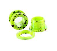 Aotiwe 1 Pair Ear Gauges Unique 1/2 Inch, Acrylic Ear Gauge Green 12mm Hoop with Dot Pattern