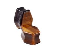Aotiwe 1 Pair Ear Stretching Kit, Ear Plugs 00G Brown 10mm Solid Hexagon Shape Tiger Eye