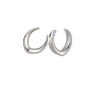 Aotiwe 1 Pair Ear Stretching Kit Set 00G, Stainless Steel Gauges for Ears Silver 10mm V Shape