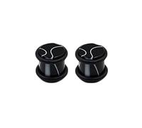 Aotiwe 1 Pair Gauge Earrings Plugs, 4G 5mm Ear Gauges Black 5mm Solid Cylinder with String Acrylic