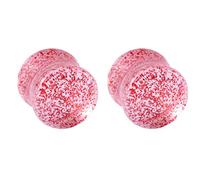 Aotiwe 1 Pair Gauged Earrings for Men 2G, Tunnels Gauges Red 6mm with Sequins Acrylic Body Piercing Jewelry