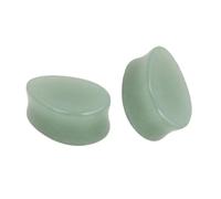 Aotiwe 1 Pair Gauges 1/2 Inch, Gauging Kit Light Green 8mmx12.5mm Teardrop Shape Jade Body Piercing Jewelry