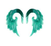 Aotiwe 1 Pair Gauges Dangle Earrings 6G, Ear Piercing Kit Men Green 4mm Angel Wings Resin