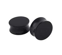Aotiwe 1 Pair Gauges for Ears Black 1 1/8 Inch, Ear Gauges Lot 28mm Round Shape Acrylic