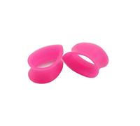 Aotiwe 1 Pair Gauges Size 0 Cute, Gauges Tunnels Pink 8mm Teardrop Shape Silicone Body Piercing Jewelry